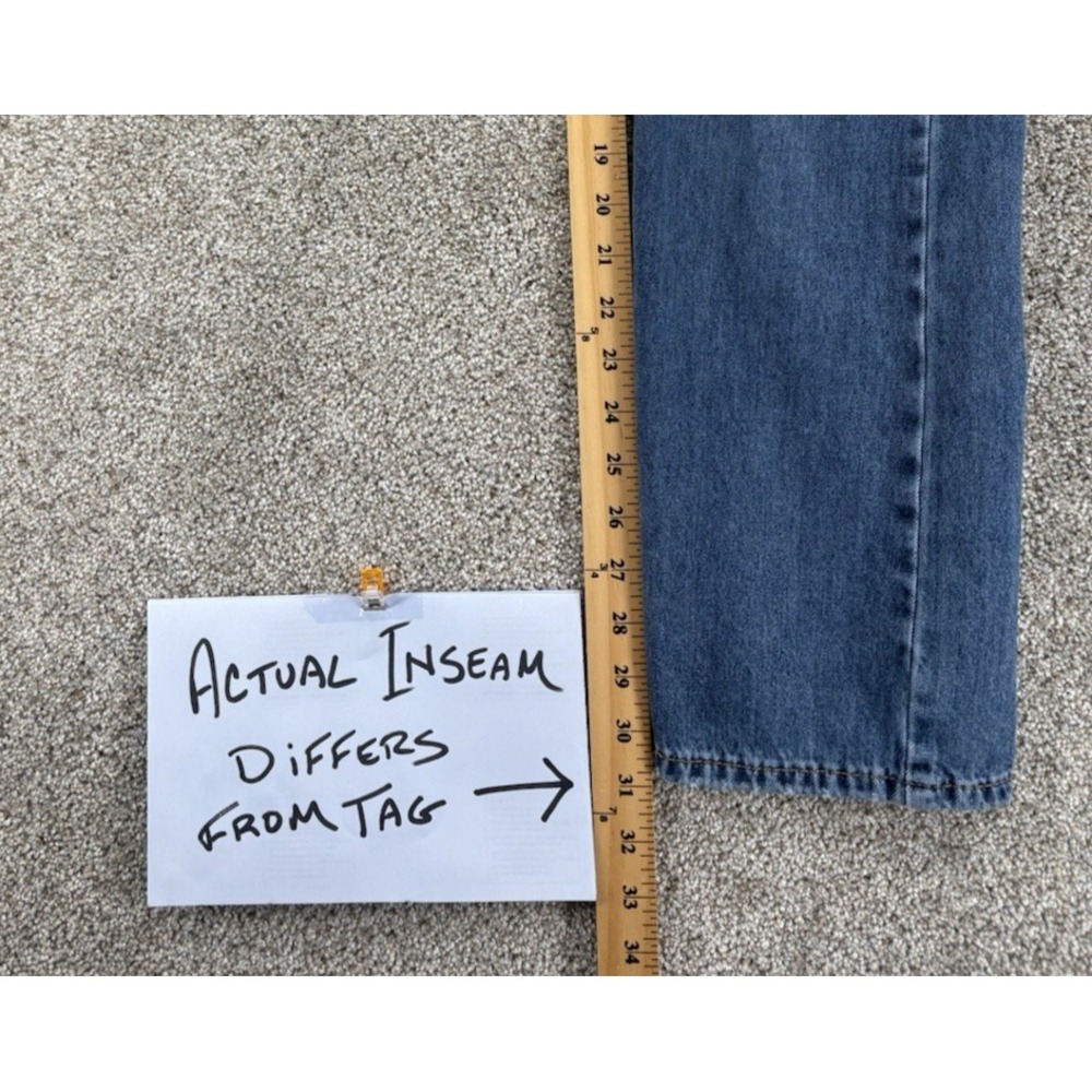 Levis 502 Jeans Men 31x32 Blue Regular Taper Thrashed Distressed Grunge‎ Skater - Picture 12 of 14